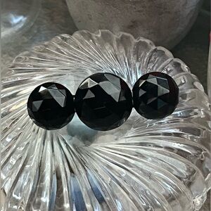 Victorian Mourning Jet Black Glass Cabochon Pin/Brooch